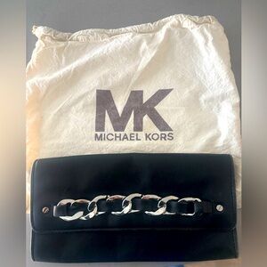 Michael Kors black leather clutch